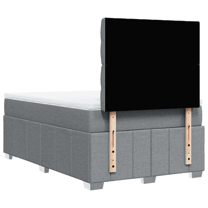 Box Spring Postel S Matrací Světle Šedá 120 X 200 Cm Textil