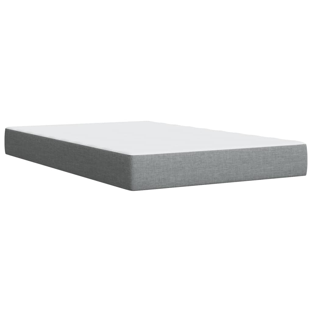 Box Spring Postel S Matrací Světle Šedá 120 X 200 Cm Textil