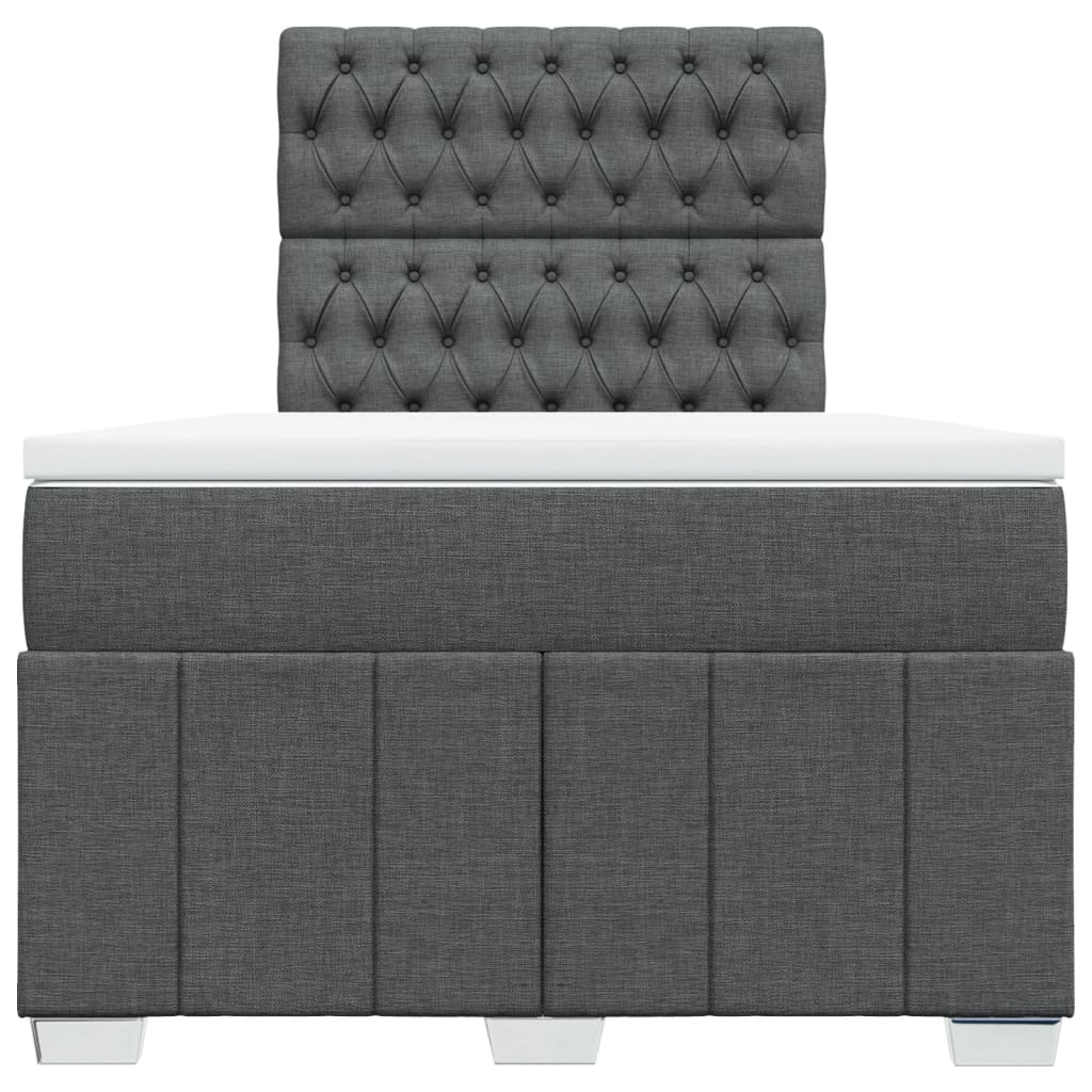Box Spring Postel S Matrací Tmavě Šedá 120X200 Cm Textil
