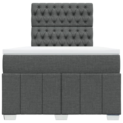 Box Spring Postel S Matrací Tmavě Šedá 120X200 Cm Textil
