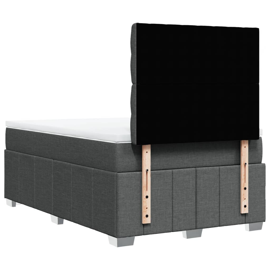 Box Spring Postel S Matrací Tmavě Šedá 120X200 Cm Textil