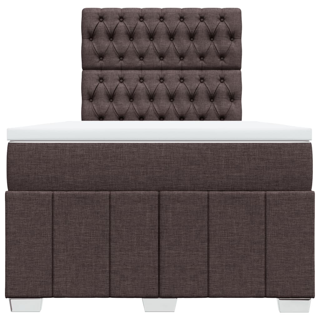 Box Spring Postel S Matrací Tmavě Hnědá 120X200 Cm Textil