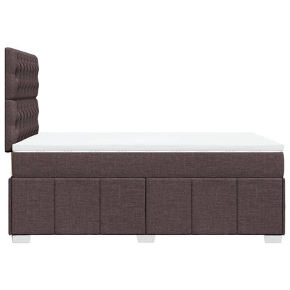Box Spring Postel S Matrací Tmavě Hnědá 120X200 Cm Textil