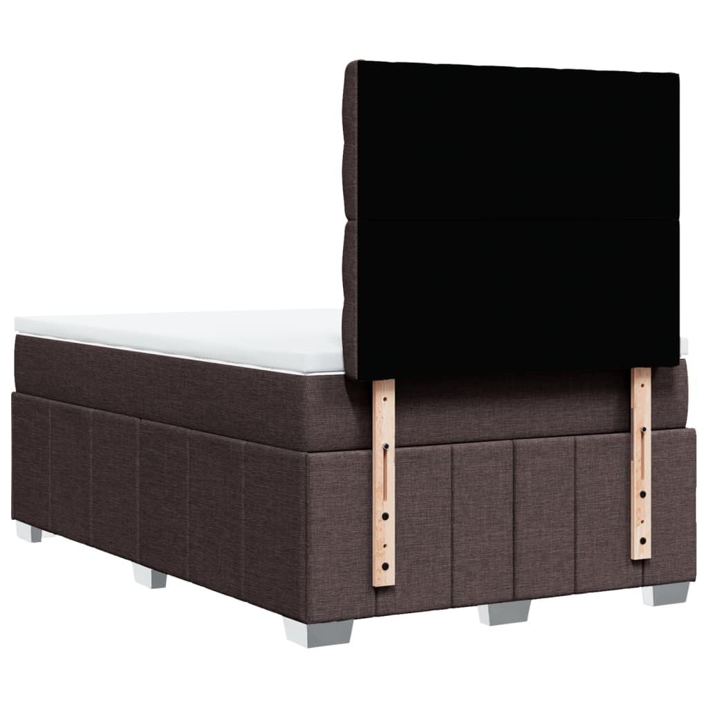 Box Spring Postel S Matrací Tmavě Hnědá 120X200 Cm Textil