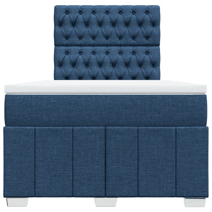 Box Spring Postel S Matrací Modrá 120X200 Cm Textil