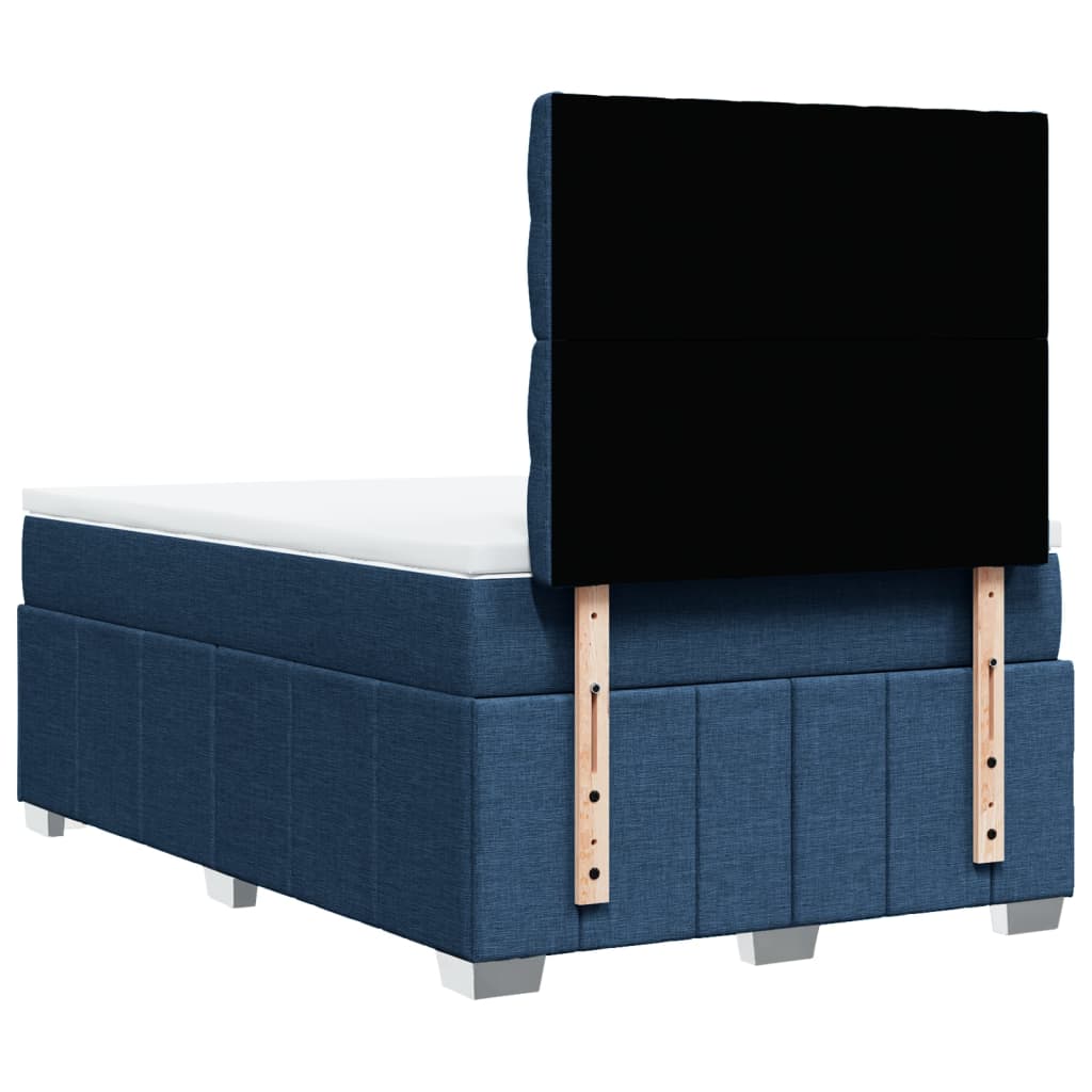 Box Spring Postel S Matrací Modrá 120X200 Cm Textil