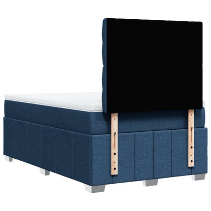 Box Spring Postel S Matrací Modrá 120X200 Cm Textil