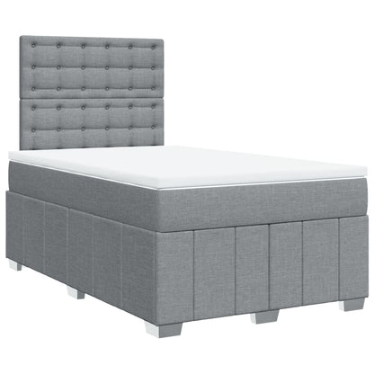 Box Spring Postel S Matrací Světle Šedá 120 X 200 Cm Textil