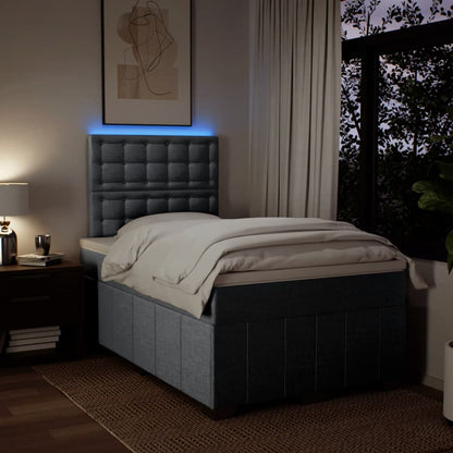 Box Spring Postel S Matrací Světle Šedá 120 X 200 Cm Textil