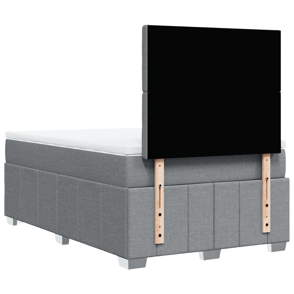 Box Spring Postel S Matrací Světle Šedá 120 X 200 Cm Textil