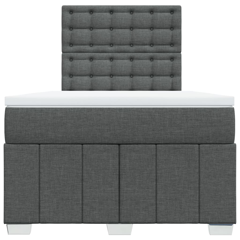 Box Spring Postel S Matrací Tmavě Šedá 120X200 Cm Textil