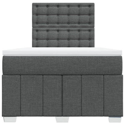 Box Spring Postel S Matrací Tmavě Šedá 120X200 Cm Textil