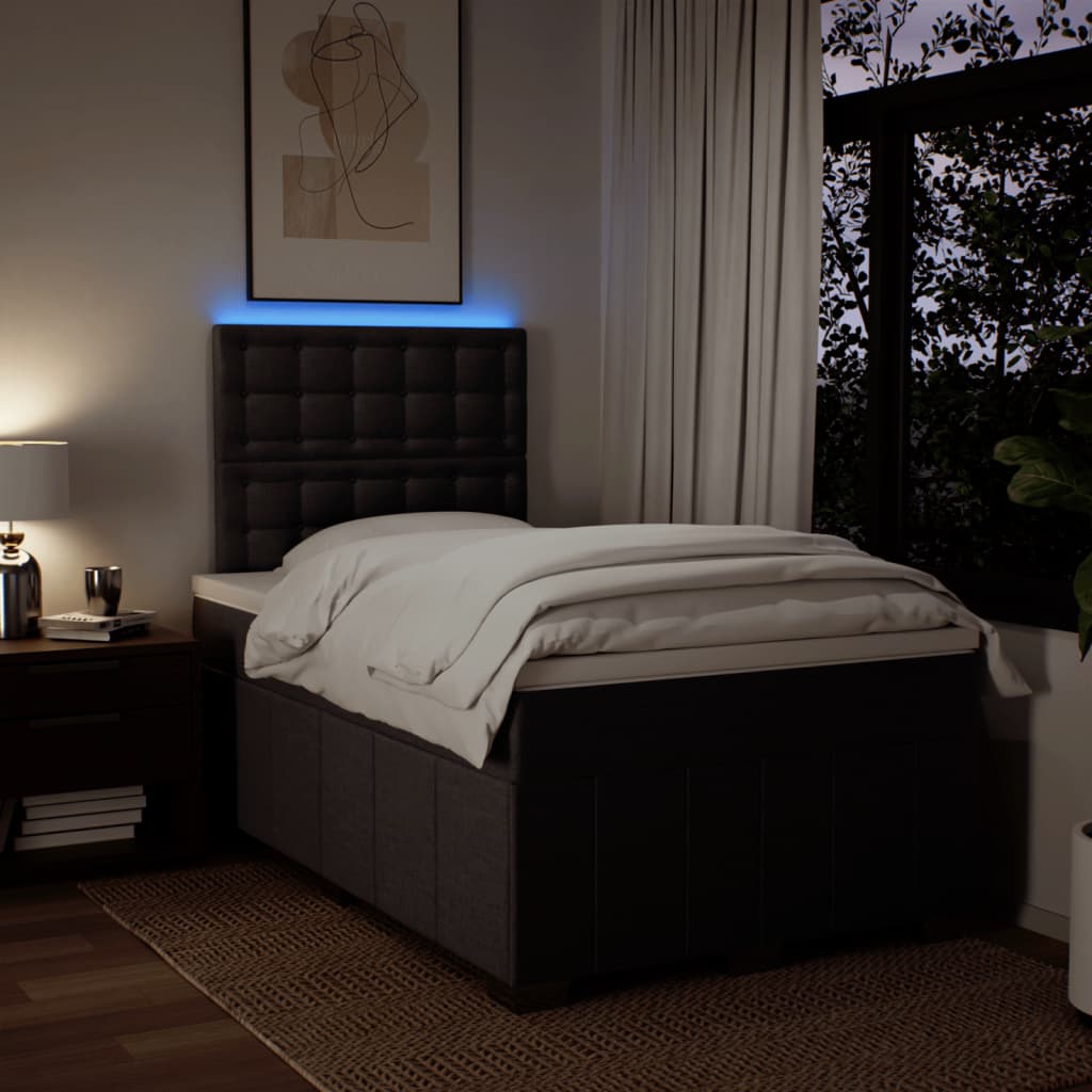 Box Spring Postel S Matrací Tmavě Hnědá 120X200 Cm Textil