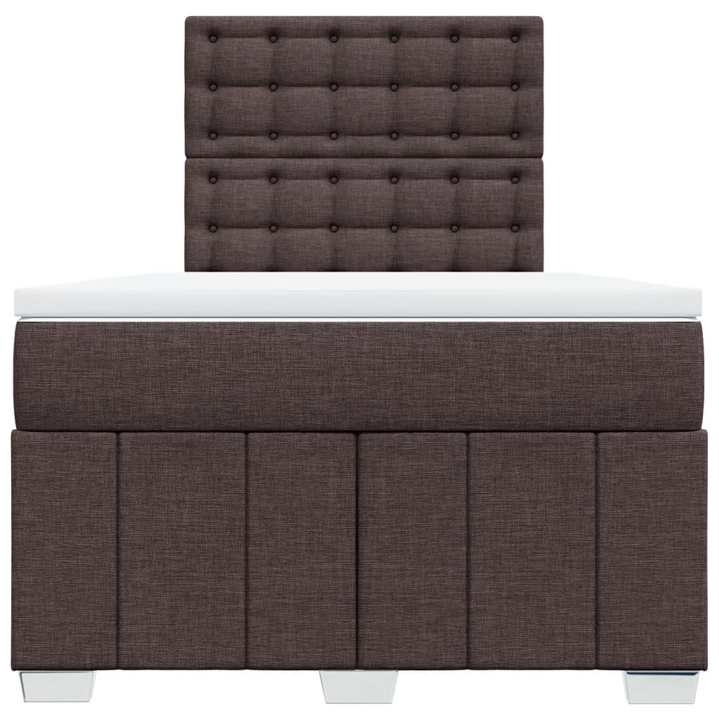 Box Spring Postel S Matrací Tmavě Hnědá 120X200 Cm Textil