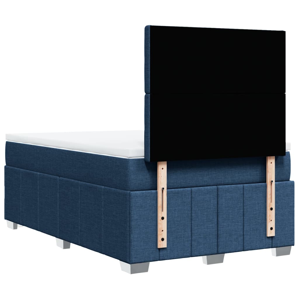 Box Spring Postel S Matrací Modrá 120X200 Cm Textil