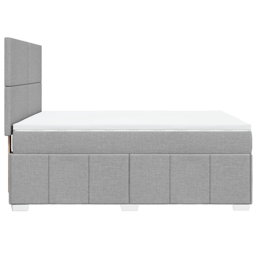 Box Spring Postel S Matrací Světle Šedá 140 X 190 Cm Textil
