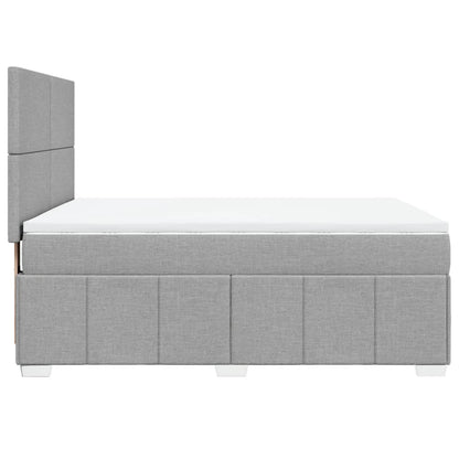Box Spring Postel S Matrací Světle Šedá 140 X 190 Cm Textil