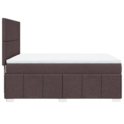 Box Spring Postel S Matrací Tmavě Hnědá 140X190 Cm Textil