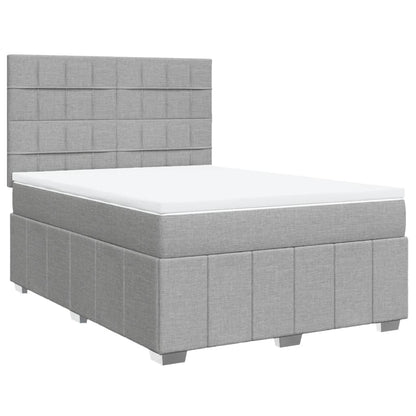 Box Spring Postel S Matrací Světle Šedá 140 X 190 Cm Textil
