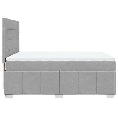 Box Spring Postel S Matrací Světle Šedá 140 X 190 Cm Textil