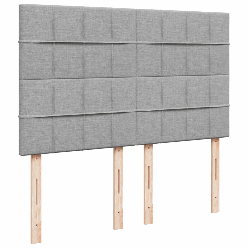 Box Spring Postel S Matrací Světle Šedá 140 X 190 Cm Textil