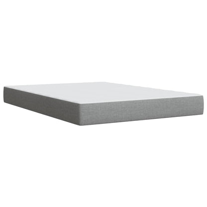 Box Spring Postel S Matrací Světle Šedá 140 X 190 Cm Textil
