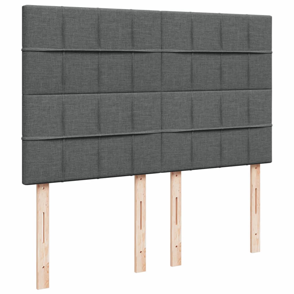 Box Spring Postel S Matrací Tmavě Šedý 140 X 190 Cm Textil