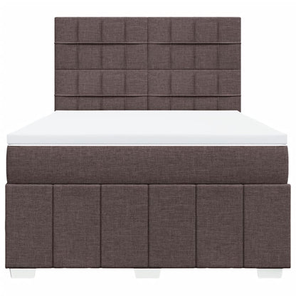 Box Spring Postel S Matrací Tmavě Hnědá 140X190 Cm Textil