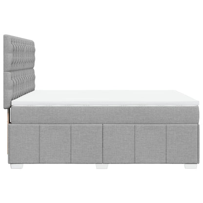 Box Spring Postel S Matrací Světle Šedá 140 X 190 Cm Textil