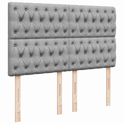Box Spring Postel S Matrací Světle Šedá 140 X 190 Cm Textil