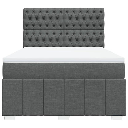 Box Spring Postel S Matrací Tmavě Šedý 140 X 190 Cm Textil
