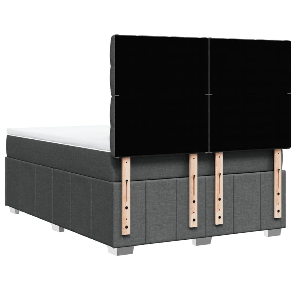 Box Spring Postel S Matrací Tmavě Šedý 140 X 190 Cm Textil