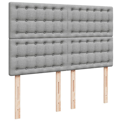 Box Spring Postel S Matrací Světle Šedá 140 X 190 Cm Textil