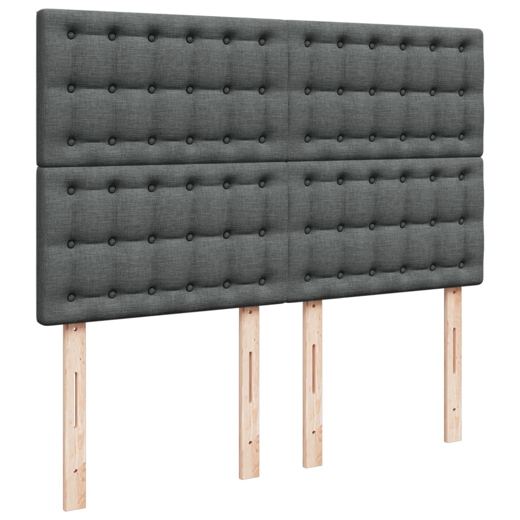 Box Spring Postel S Matrací Tmavě Šedý 140 X 190 Cm Textil