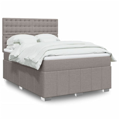 Box Spring Postel S Matrací Textil Taupe