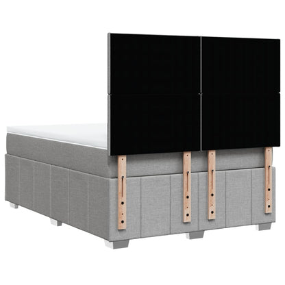 Box Spring Postel S Matrací Světle Šedá 140 X 200 Cm Textil