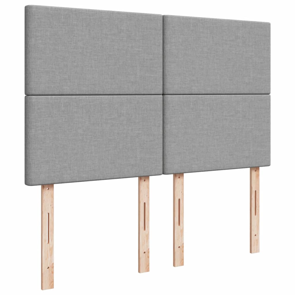 Box Spring Postel S Matrací Světle Šedá 140 X 200 Cm Textil
