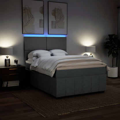 Box Spring Postel S Matrací Tmavě Šedá 140X200 Cm Textil