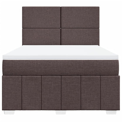 Box Spring Postel S Matrací Tmavě Hnědá 140X200 Cm Textil