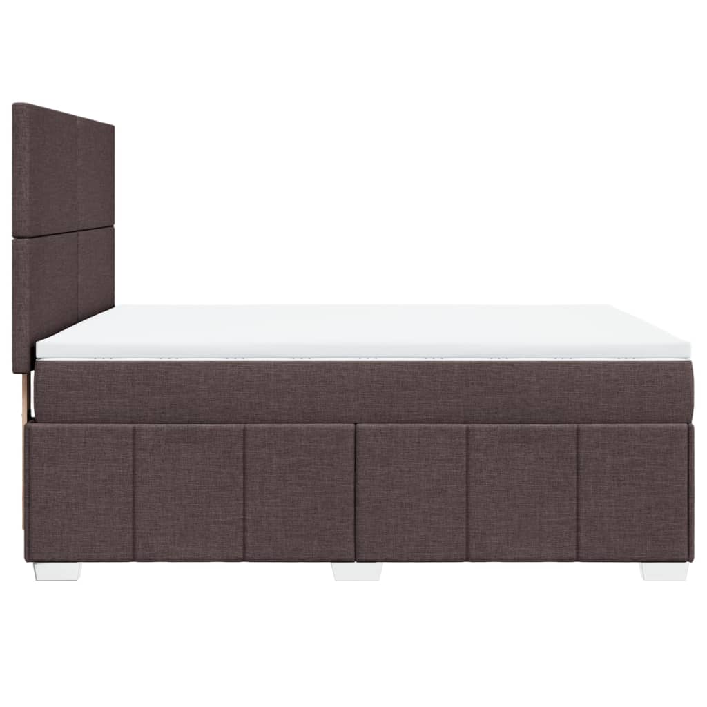 Box Spring Postel S Matrací Tmavě Hnědá 140X200 Cm Textil