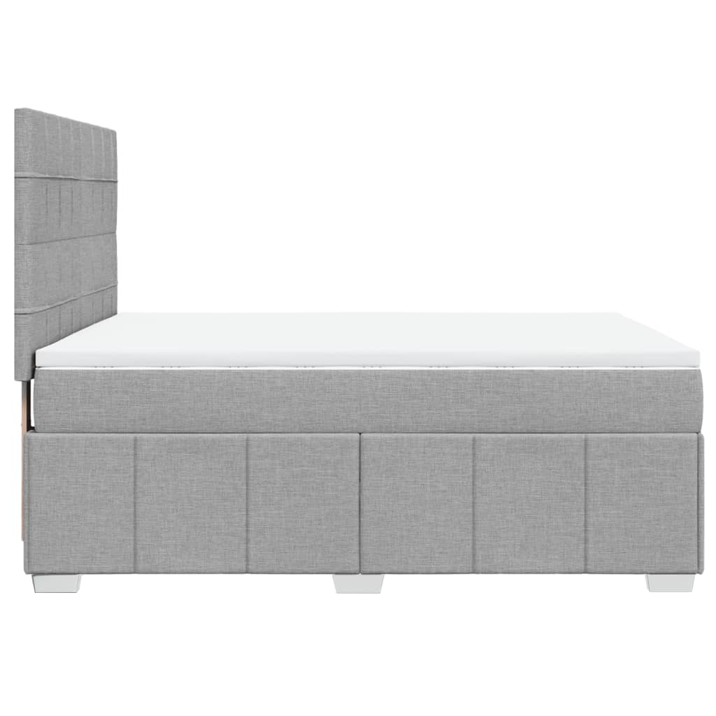 Box Spring Postel S Matrací Světle Šedá 140 X 200 Cm Textil
