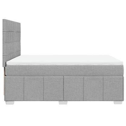Box Spring Postel S Matrací Světle Šedá 140 X 200 Cm Textil