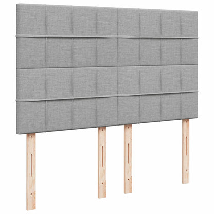 Box Spring Postel S Matrací Světle Šedá 140 X 200 Cm Textil