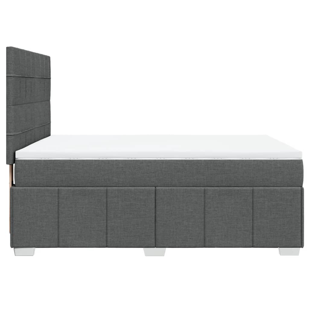 Box Spring Postel S Matrací Tmavě Šedá 140X200 Cm Textil