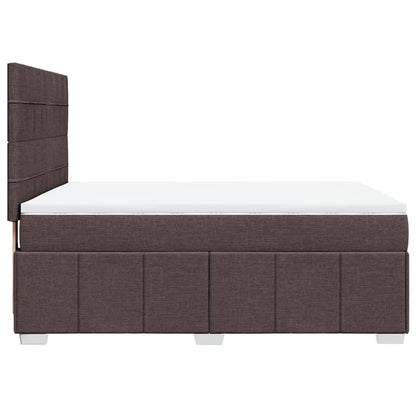 Box Spring Postel S Matrací Tmavě Hnědá 140X200 Cm Textil
