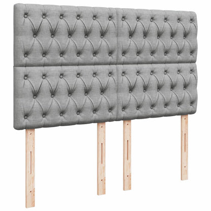 Box Spring Postel S Matrací Světle Šedá 140 X 200 Cm Textil