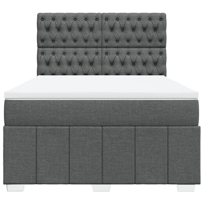 Box Spring Postel S Matrací Tmavě Šedá 140X200 Cm Textil