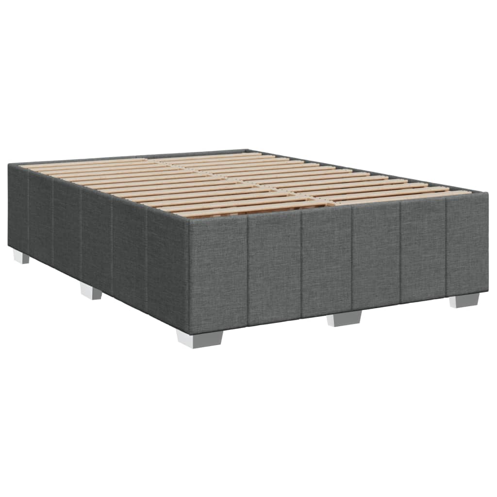 Box Spring Postel S Matrací Tmavě Šedá 140X200 Cm Textil