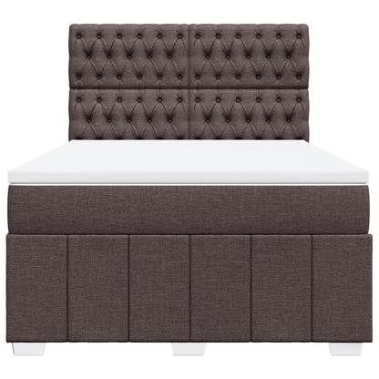 Box Spring Postel S Matrací Tmavě Hnědá 140X200 Cm Textil