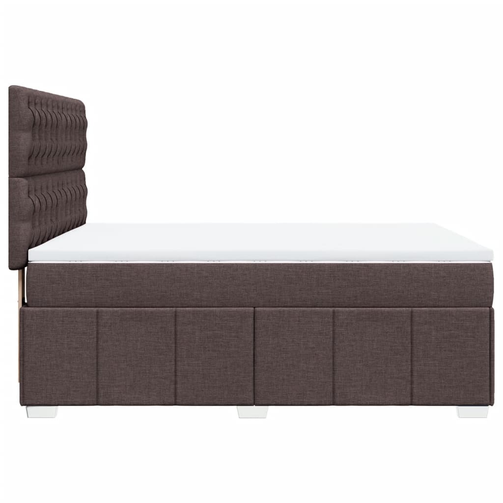 Box Spring Postel S Matrací Tmavě Hnědá 140X200 Cm Textil
